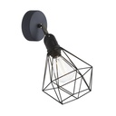 Wandleuchte Fermaluce Modulair mit Diamond-Lampenschirm, schwenkbarem Gelenk und IP65-wasserdichter Fassung – Ohne Leuchtmittel, Schwarz