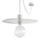 Sospensione Modulair ELEGANT IP65 con 5 m cavo tessile e paralume Ellepì – Senza lampadina, Bianco