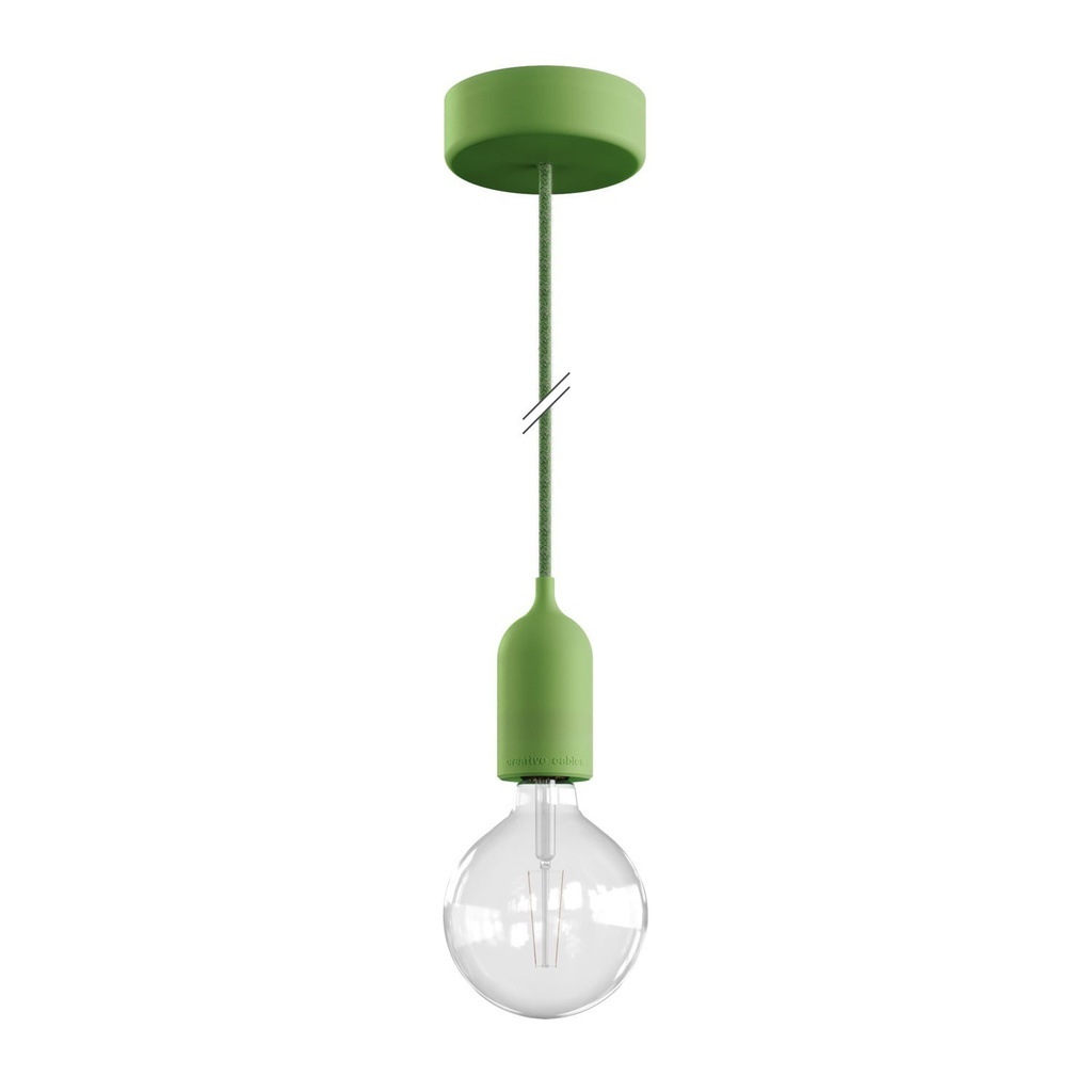[PDEVEPA15SX08] Modulair PASTEL Outdoor pendant lamp with 1.5 mt cable and IP65 silicone components (Without bulb, Meadow green)