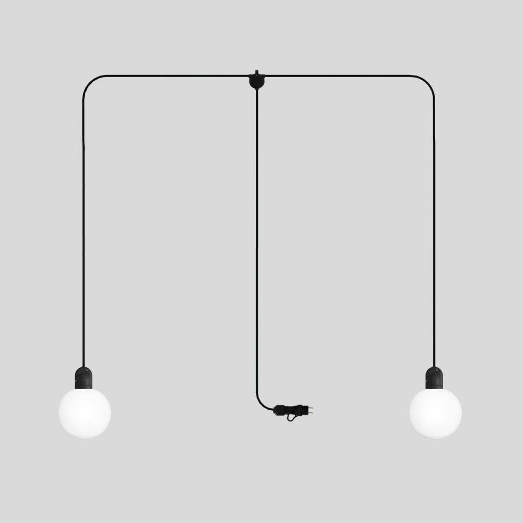 [PSE2NESM04SPHEREBIA] Lampada da esterno plug-in MODULAIR IP65 a 2 cadute con paralumi Unbreak-a-Ball (Senza lampadina, SM04)