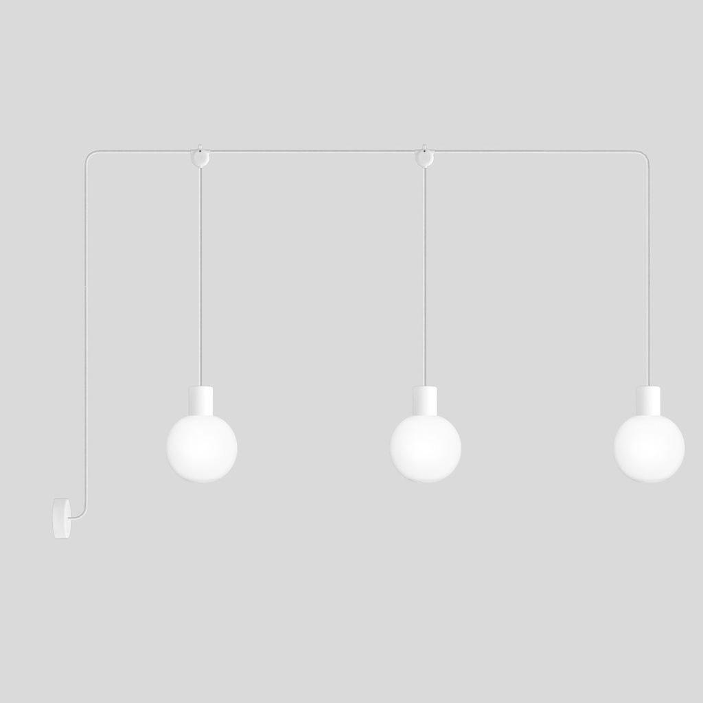 [PDE3EL02BISM01SPHEREBIA] Outdoor 3-drop pendant lamp Modulair IP65 (Without bulb, White)