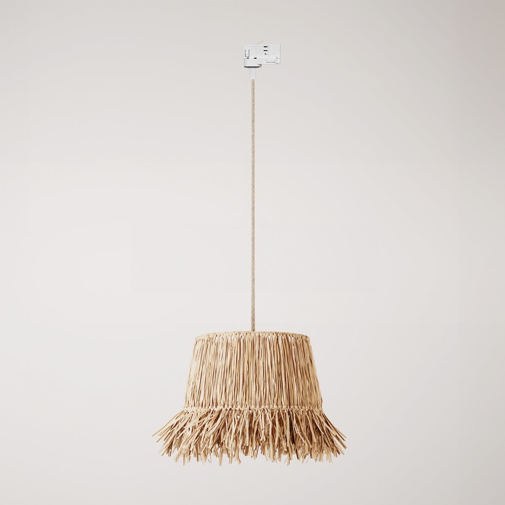 [PDL2117TP13PAN01NAT-AD01] Lampe sur rail avec abat-jour en raphia Honolulu (Sans ampoule, Powergear)