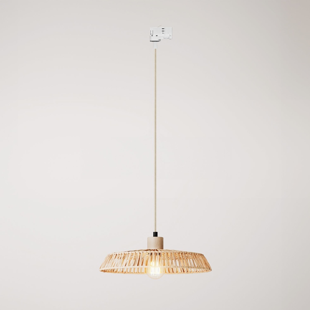 Lampe sur rail avec abat-jour en raphia Moorea – Sans ampoule, Powergear