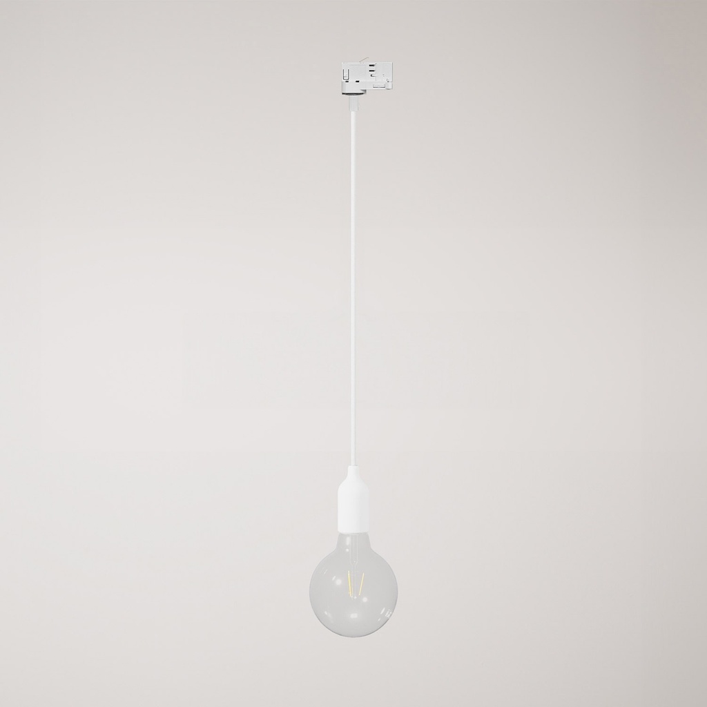 [PDSIBIARC01-AD01] Silicone track pendant lamp with textile cable (Without bulb, White, Powergear)