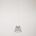 Pendelleuchte für Schienensystem mit Cone Ghost-Lampe smoky – Weiß, Powergear