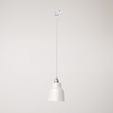 Lampada a sospensione con paralume Vaso e adattatore per binari – Senza lampadina, Bianco lucido, Powergear