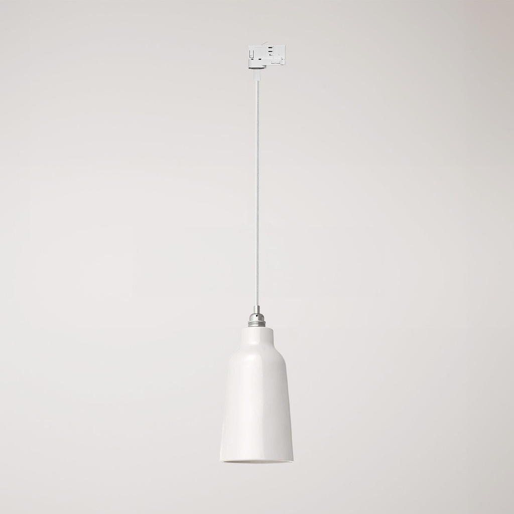 [PDMCRRC01EKBOBIAN-AD01] Suspension avec abat-jour Bottiglia et adaptateur pour rail (Sans ampoule, Blanc brillant, Powergear)