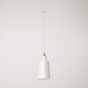 Lampada a sospensione con paralume Bottiglia e adattatore per binario – Senza lampadina, Bianco lucido, Powergear