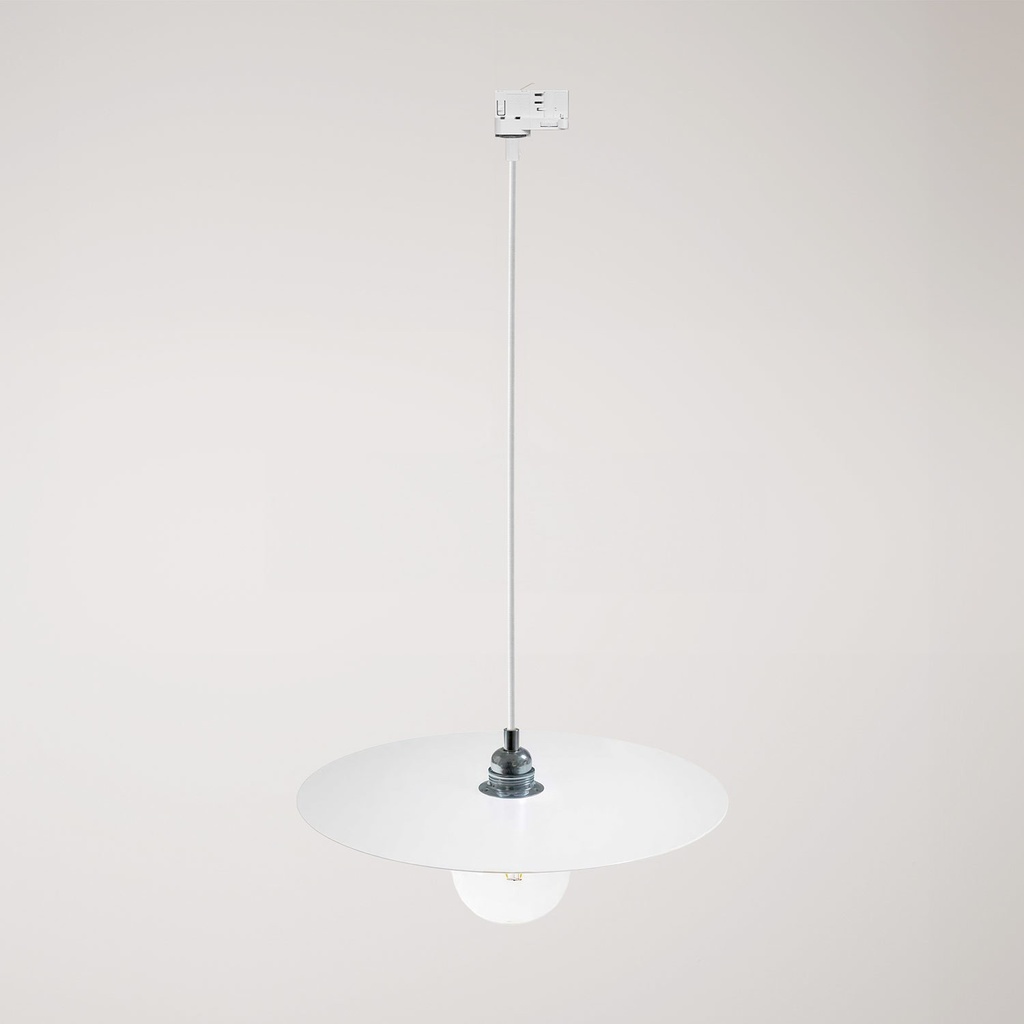 Pendelleuchte für Schienen mit XL Ellepi-Lampenschirm – Ohne Leuchtmittel, Weiß, Powergear