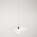 Track pendant lamp with XL Ellepi lampshade – Without bulb, White, Powergear