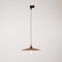 Track pendant lamp with ceramic Piatto lampshade – Without bulb, Black, Powergear