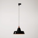 Lampada a sospensione a binario con paralume Industriale – Senza lampadina, Nero, Powergear