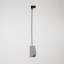 Sospensione per binari con paralume Prisma in cemento – Senza lampadina, Cemento chiaro, Powergear