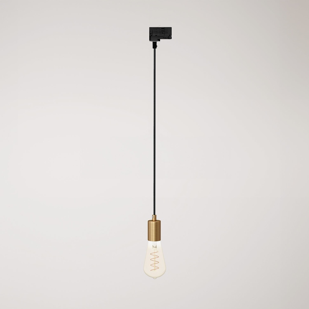 [PDMOTSRM04SERM1-AD02] Pendant lamp for tracks with satin metal finish (Without bulb, Brushed bronze, Powergear)