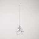 Suspension avec abat-jour cage Diamond pour rails – Sans ampoule, Blanc, Powergear