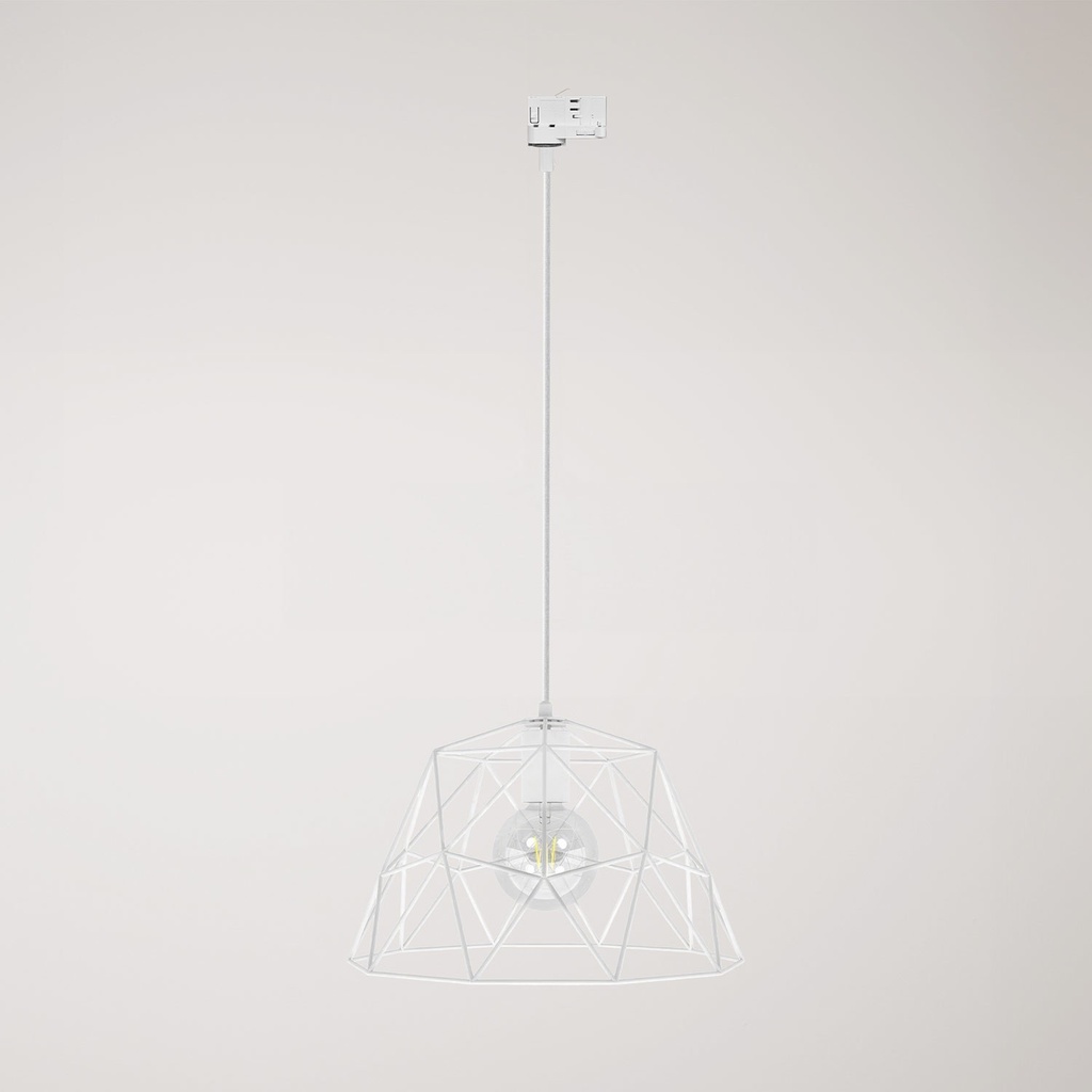 [PDMVBORC01PAM23-AD01] Pendant lamp for tracks with Dome lampshade (Without bulb, White, Powergear)