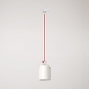 Suspension sur rail avec abat-jour en céramique Campana – Sans ampoule, Blanc brillant, Powergear