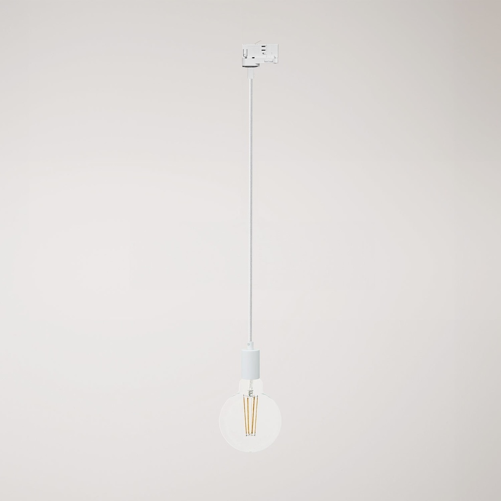 Plafoniera per binari in metallo – Senza lampadina, Bianco, Powergear