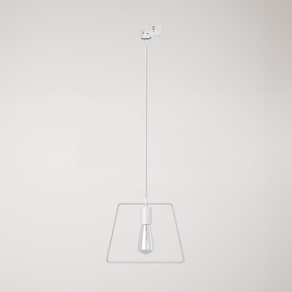 Track pendant lamp with Duedì Base lampshade – Without bulb, White, Powergear