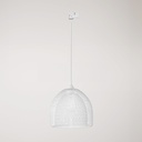 Sospensione con paralume a gabbia Ghostbell XL per binari – Senza lampadina, Bianco, Powergear