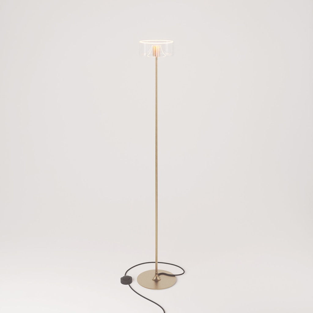 [FLMAG4011OTSE120EUNRM04-L1] Lampadaire MAG-Y avec base ronde et ampoule Ghost transparente (Bronze satiné)