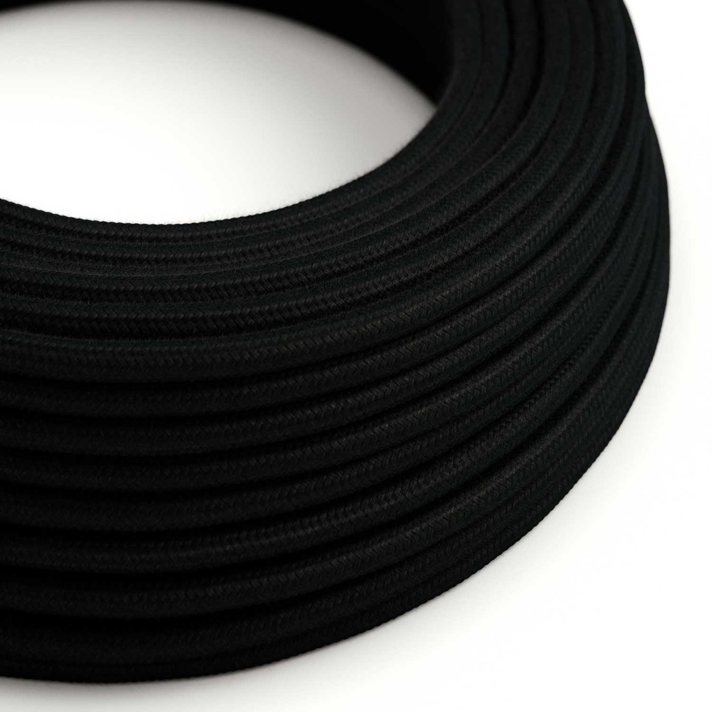 [XZ2RC04] Round cotton textile electric cable RC 2x0.75mm / 3x0.75mm (Charcoal black, 2x0.75 mm²)