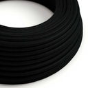 Round cotton textile electric cable RC 2x0.75mm / 3x0.75mm – Charcoal black, 2x0.75 mm²