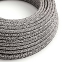 Textilkabel RS rund Tweed Glitzer 2x0.75mm / 3x0.75mm – Tweed Schwarz Onyx Glitzer Zickzack, 2x0,75 mm²