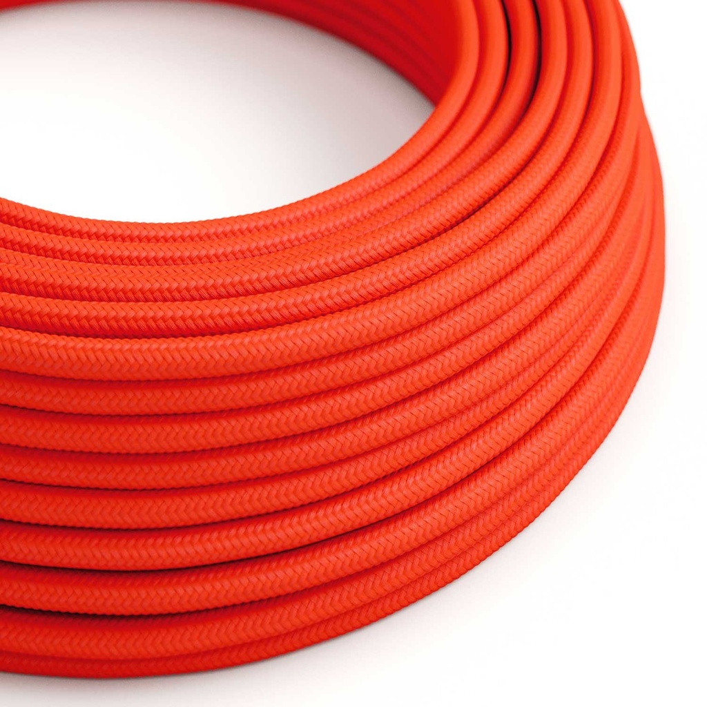 Textilkabel rund glänzend RF15 2x0.75mm / 3x0.75mm – Neonorange, 2x0,75 mm²