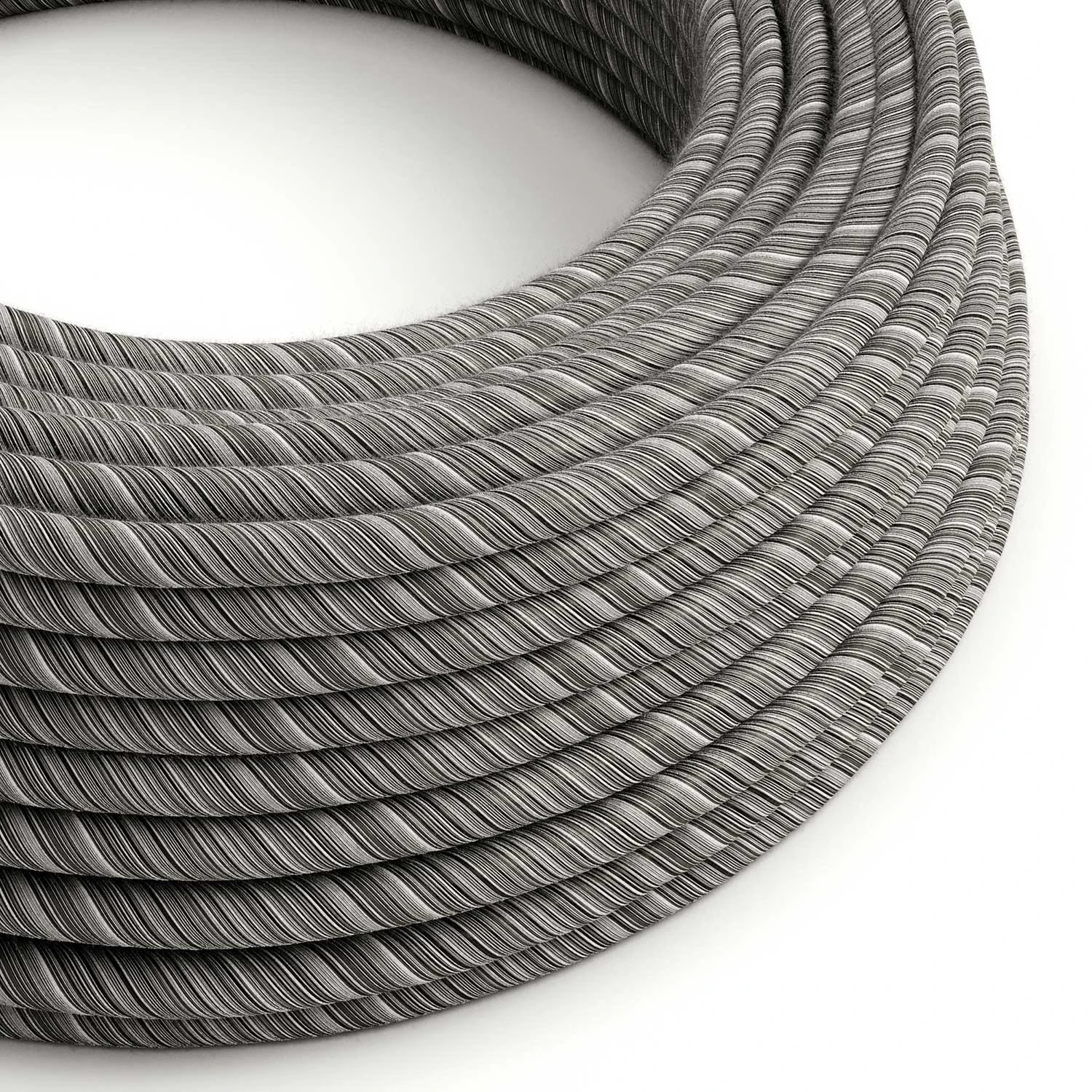 [XZ2ERC37] Câble électrique textile en coton rond Vertigo ERC 2x0.75mm / 3x0.75mm (Noir chiné Vertigo, 2x0,75 mm²)