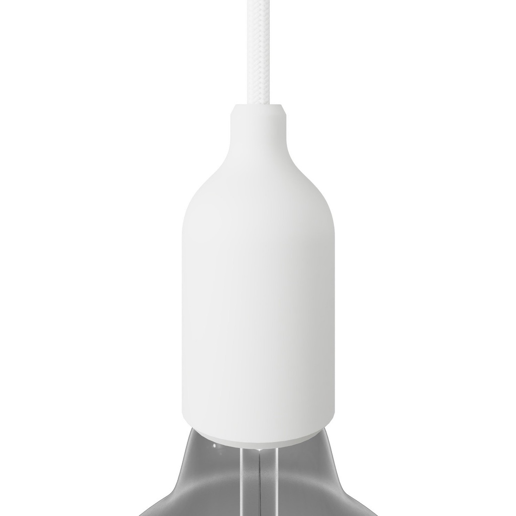 Kit douille E27 en silicone avec serre-câble caché – Blanc