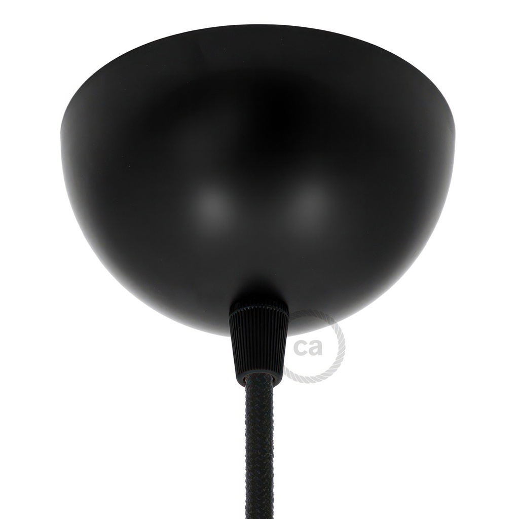 [25909] Half-sphere painted metal ceiling rose kit (black)