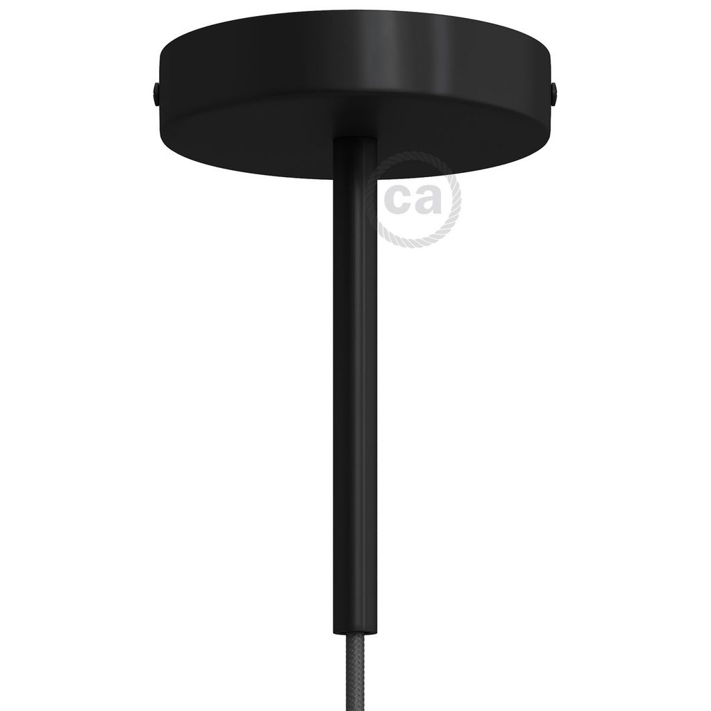 [KRM57FCVNTERM5] Cylindrical metal ceiling rose kit with 15 cm cable clamp (Black)