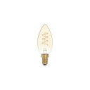 Lampadina LED dorata Carbon Line con filamento a spirale curvo, candela C35 2,5W 136Lm E14 1800K dimmerabile - C01