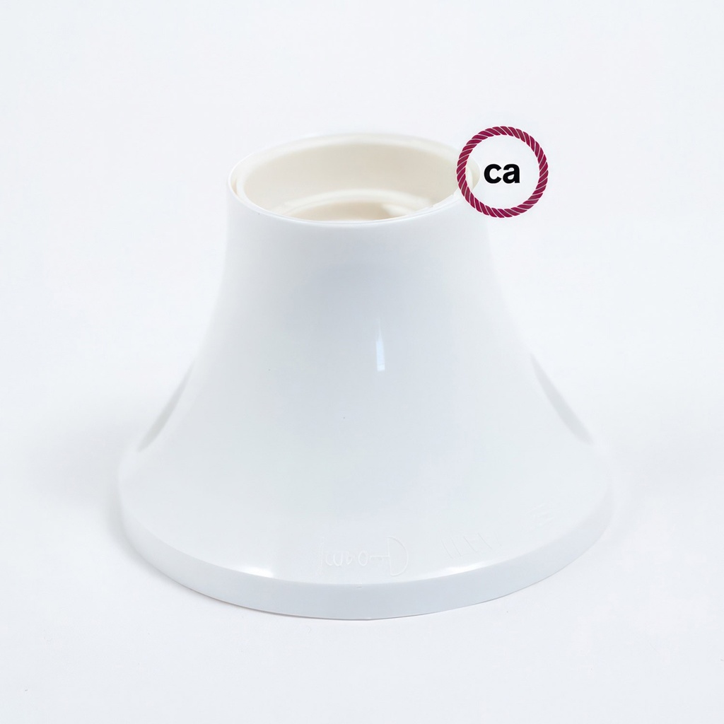 [PL27PBDE] Portalampada 90° E27 a parete o soffitto in termoplastica (Bianco)