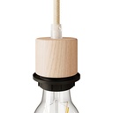 E27 cylindrical threaded wooden lamp holder kit with cable clamp for lampshade