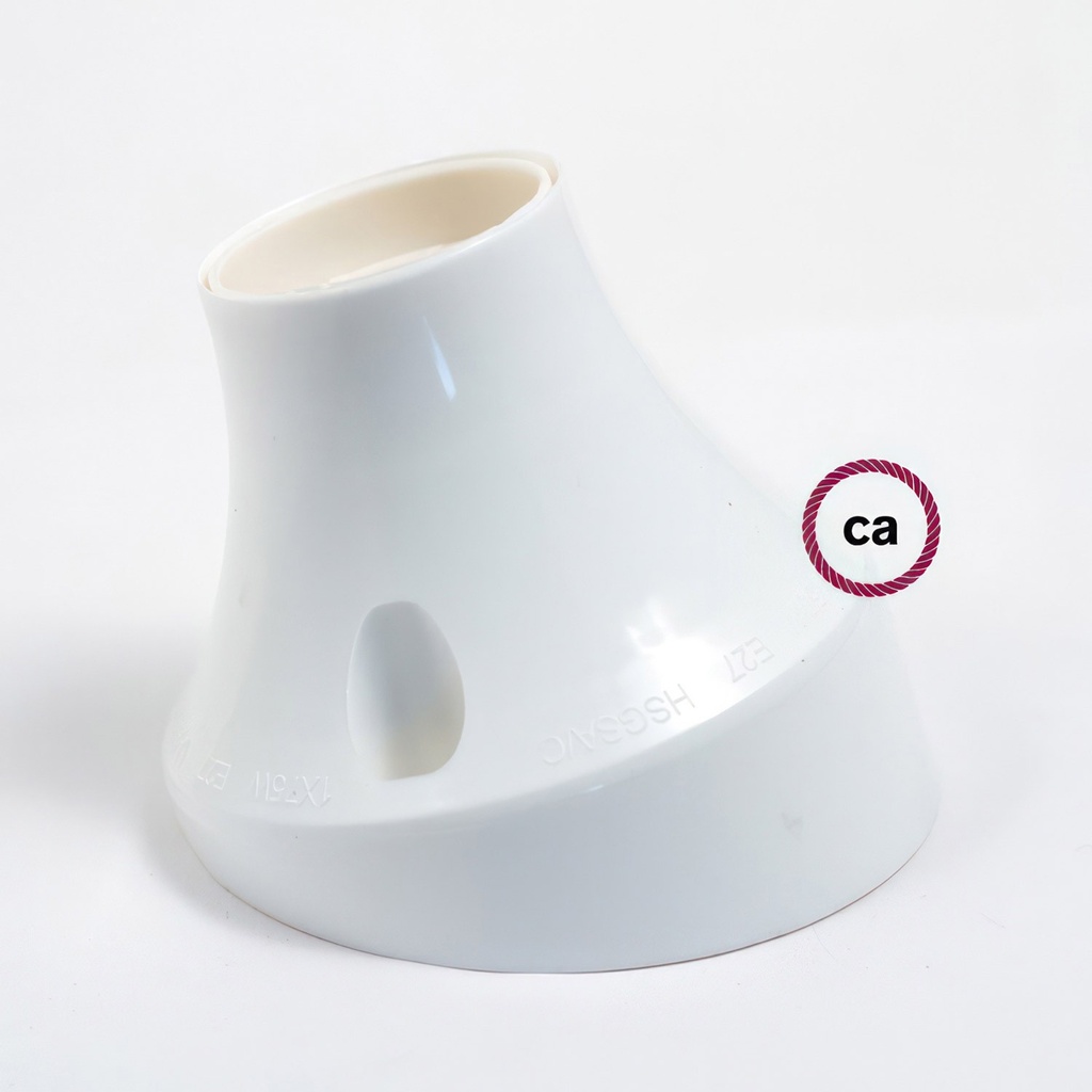 45° thermoplastic wall or ceiling lamp holder, E27 – White