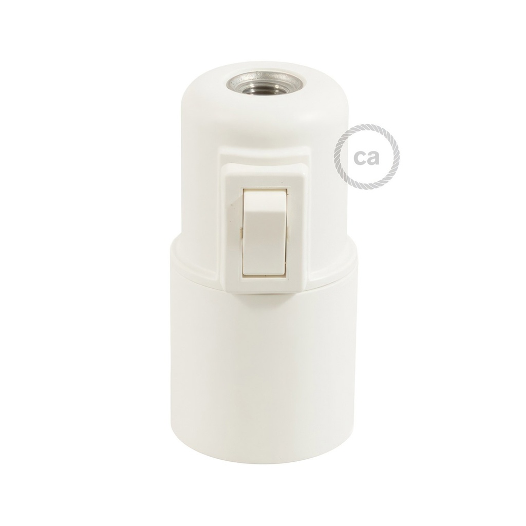 Kit douille E27 en thermoplastique avec interrupteur – blanc
