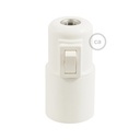 Kit portalampada E27 in termoplastica con interruttore – bianco
