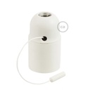Kit douille E27 en thermoplastique avec interrupteur à tirette – Blanc