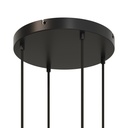 Round aluminium ceiling rose Ø 30 cm with mounting bracket and earth cable, with 4 front holes – Black, No side holes