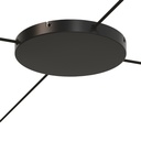 Rosone rotondo in alluminio Ø 30 cm con staffa e cavo di messa a terra, con 4 fori laterali – nero