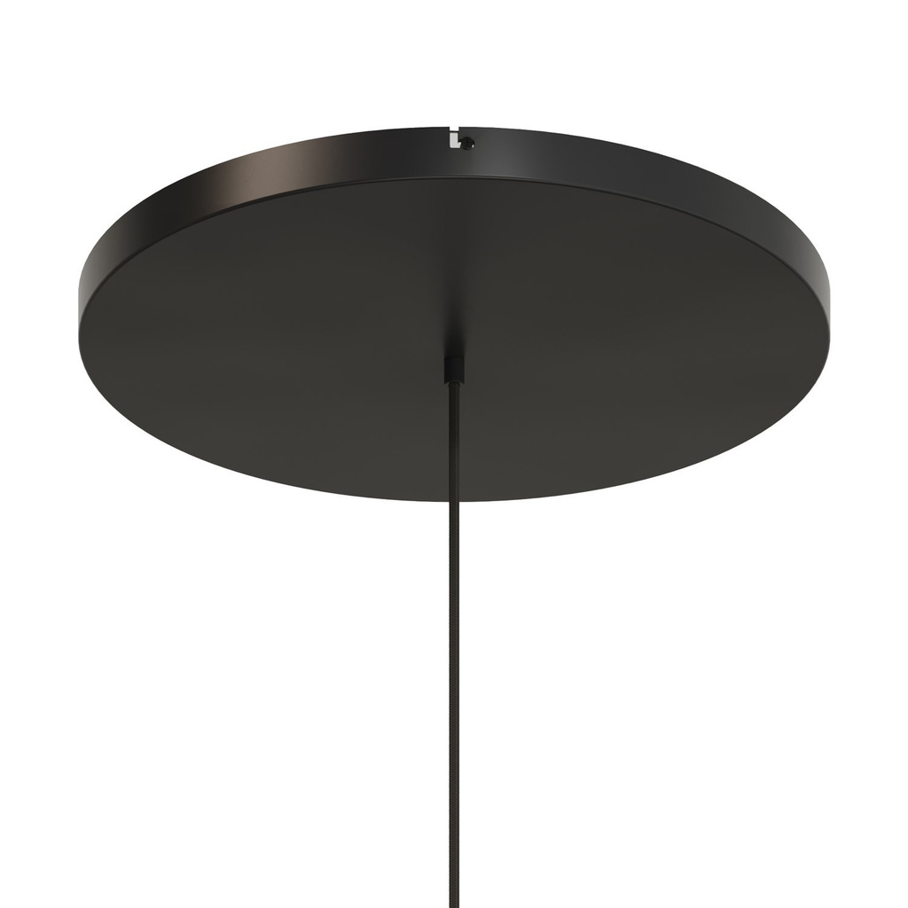 Rosace ronde en aluminium Ø 50 cm avec support et câble de terre, avec 1 trou frontal – noir, Aucun trou latéral