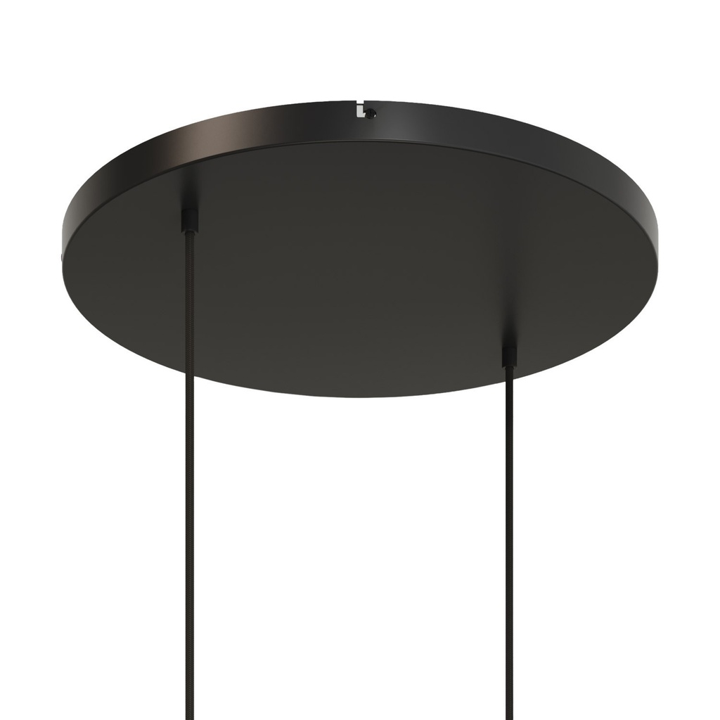 [KRA502FVN] Rosone rotondo in alluminio Ø 50 cm con staffa e cavo di messa a terra, con 2 fori frontali (Nero, Nessuno)