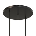 Round aluminium ceiling rose Ø 50 cm with bracket, 3 inline front holes – Black, No side holes