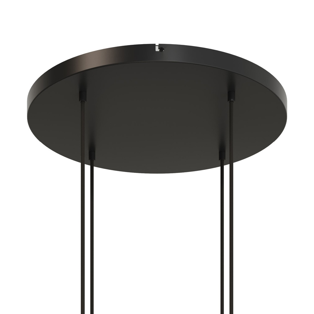 Rosone rotondo in alluminio Ø 50 cm con staffa e cavo di messa a terra, con 4 fori frontali – Nero, Nessuno