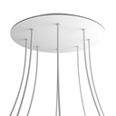 Rosace XXL Rose-One ronde, diamètre 400 mm avec 8 trous et 4 trous latéraux – Blanc, Blanc mat