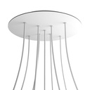 Kit rosone XXL Rose-One rotondo, diametro 400 mm con 9 fori a X e 4 fori laterali – Bianco, Bianco opaco
