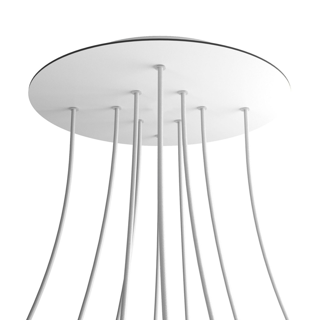 [KROR4010F102] Baldachin-Kit XXL Rose-One rund, Durchmesser 400 mm mit 10 Löchern und 4 seitlichen Löchern (Weiß, Mattweiß)