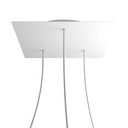 Rosone XXL Rose-One quadrato, 400 mm con 3 fori e 4 fori laterali – Bianco, Bianco opaco